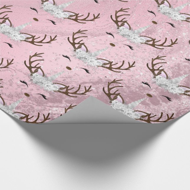 Enmajsrenar av arten mönster, Girly ro guld Presentpapper (Hörn)