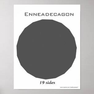 Enneadecagon affisch av polygonen