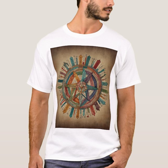 Enneagram Mandala: A Karta i Human Psyche T Shirt (Framsida)