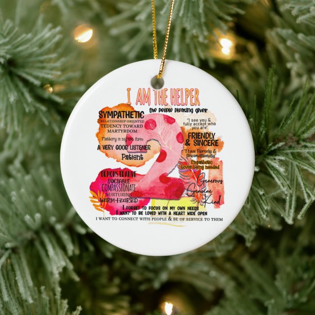 Enneagram typ 2 - jag är hjälpare julgransprydnad keramik (Träd)