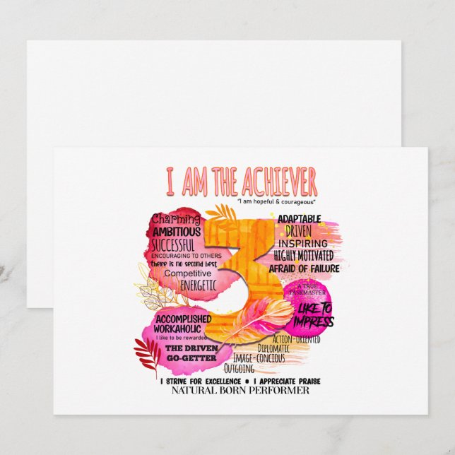 Enneagram typ 3 - jag är Achiever Julkort (Fram/baksida)