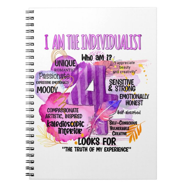 Enneagram typ 4 - jag är individ anteckningsbok (Framsidan)