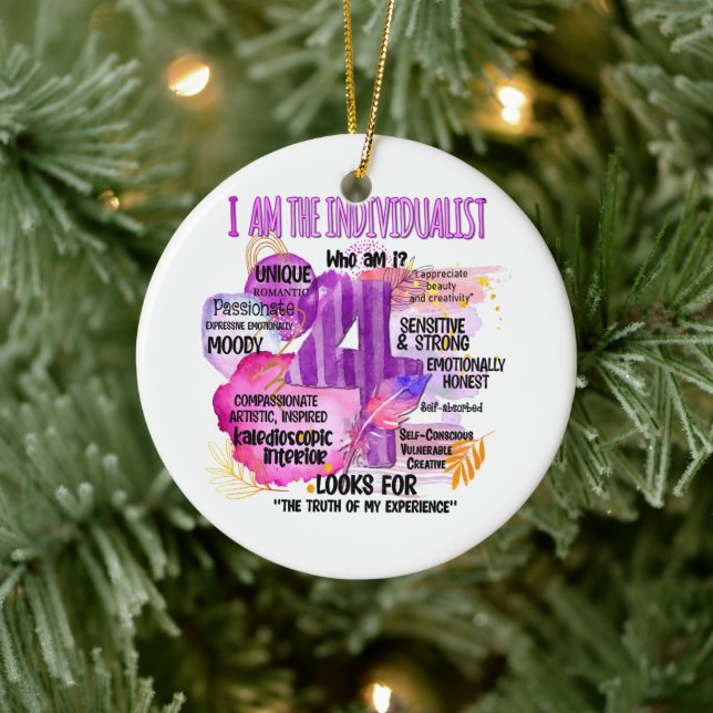 Enneagram typ 4 - jag är individ julgransprydnad keramik (Träd)