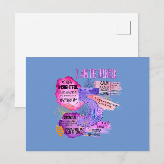 Enneagram typ 5 - jag är Thinker Vykort (Fram/baksida)