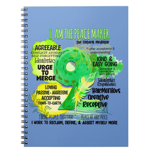 Enneagram typ 9 - jag är fredsstiftare anteckningsbok (Framsidan)