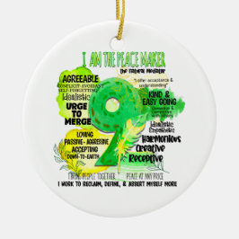 Enneagram typ 9 - jag är fredsstiftare julgransprydnad keramik