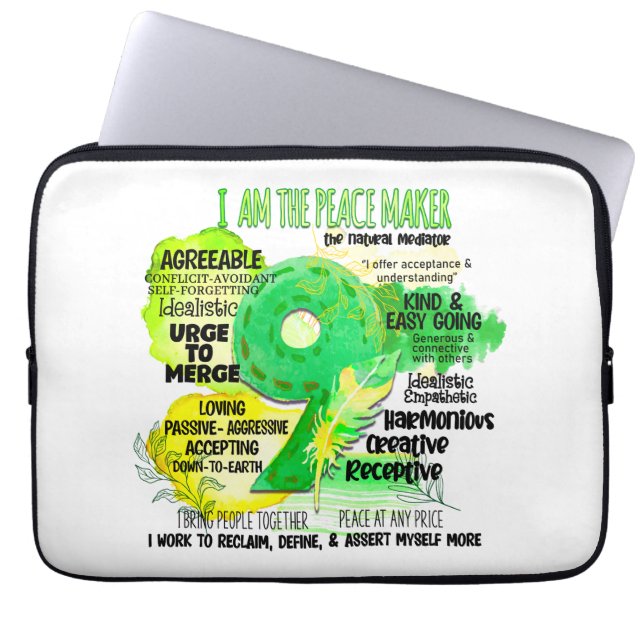 Enneagram typ 9 - jag är fredsstiftare laptop fodral (Framsidan)