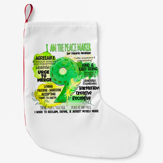 Enneagram typ 9 - jag är fredsstiftare liten julstrumpa (Framsidan)