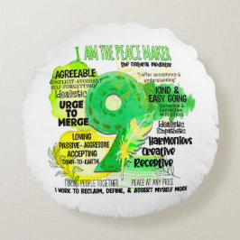 Enneagram typ 9 - jag är fredsstiftare rund kudde