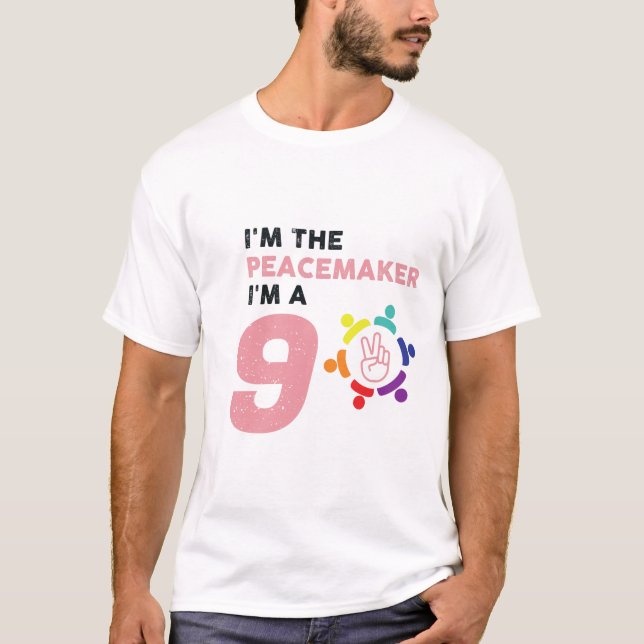 Enneagram typ 9 Personalitet Funny Peacemaker T Shirt (Framsida)