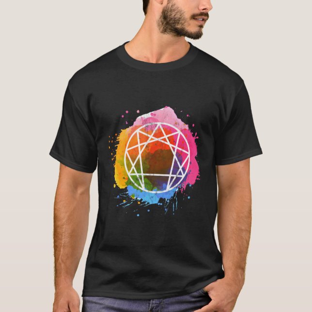 Enneagram Watercolor T Shirt (Framsida)