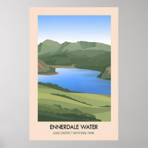 Ennerdale Water Lake District Resemålningaffisch Poster
