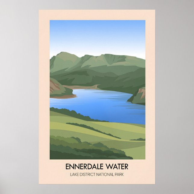 Ennerdale Water Lake District Resemålningaffisch Poster (Framsidan)