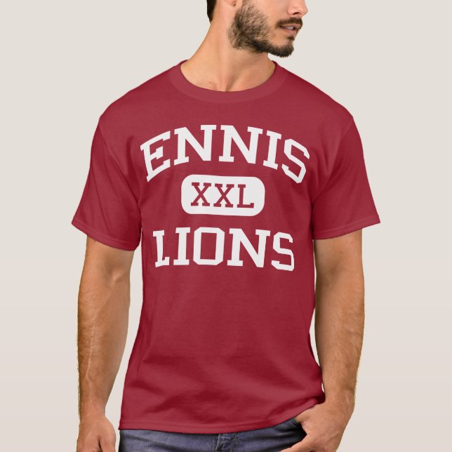 Ennis - lejon - Ennis högstadium - Ennis Texas T Shirt (Framsida)