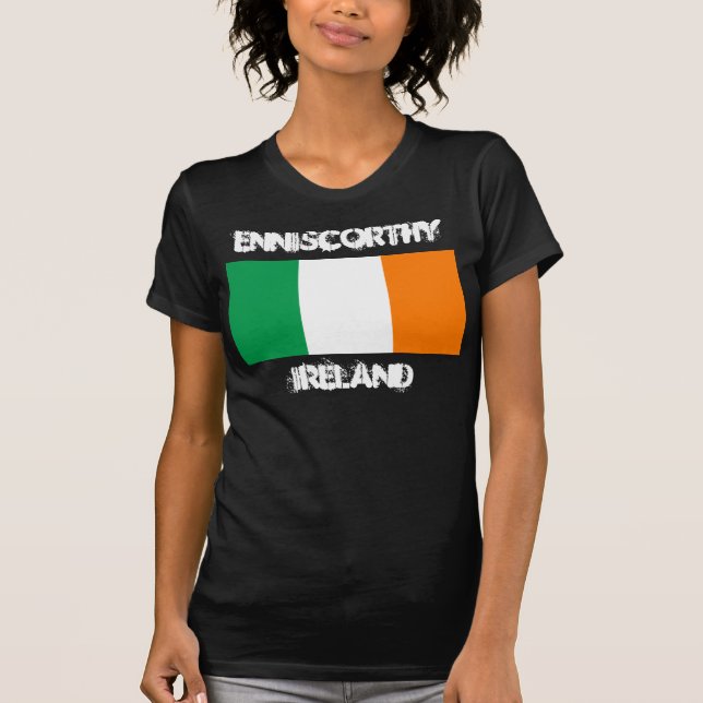 Enniscorthy, Irland med irländska flagga T-shirt (Framsida)