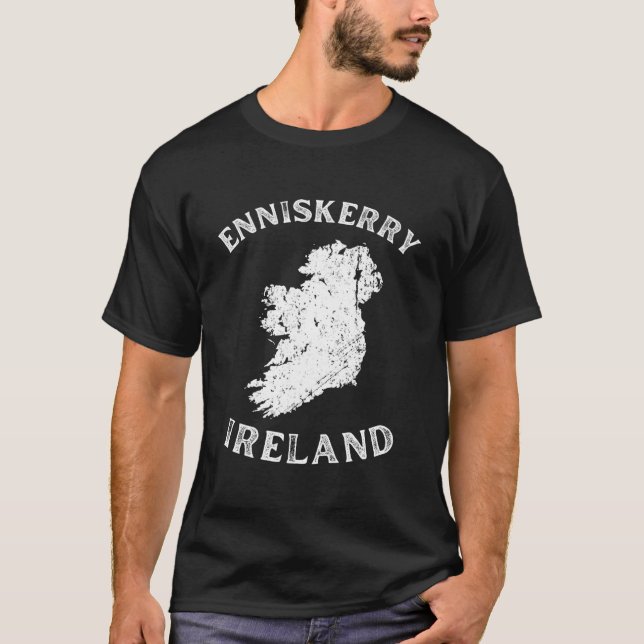Enniskerry Wicklow Ireland Map Gaelic Hurling T Shirt (Framsida)