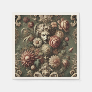 Ennui Elegance - Gothic Baroque-Blommönstret Pappersservett