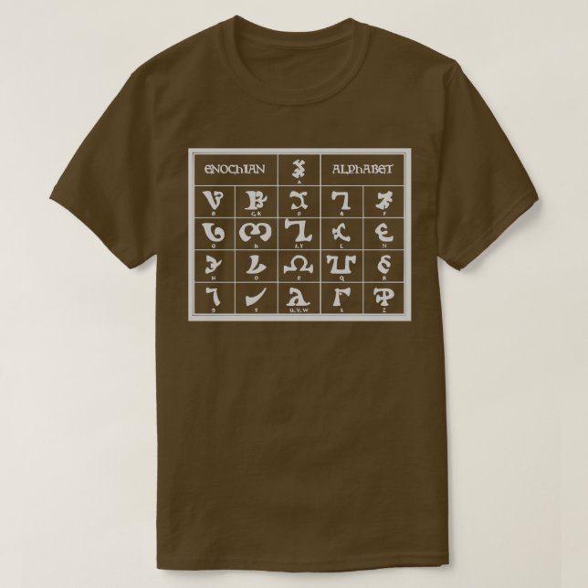 Enochian Alphabet Magic Occult Language Talisman D T Shirt (Design framsida)
