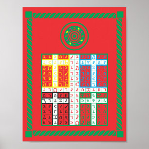 Enochian Fire Elemental Tablet på Canvas Poster
