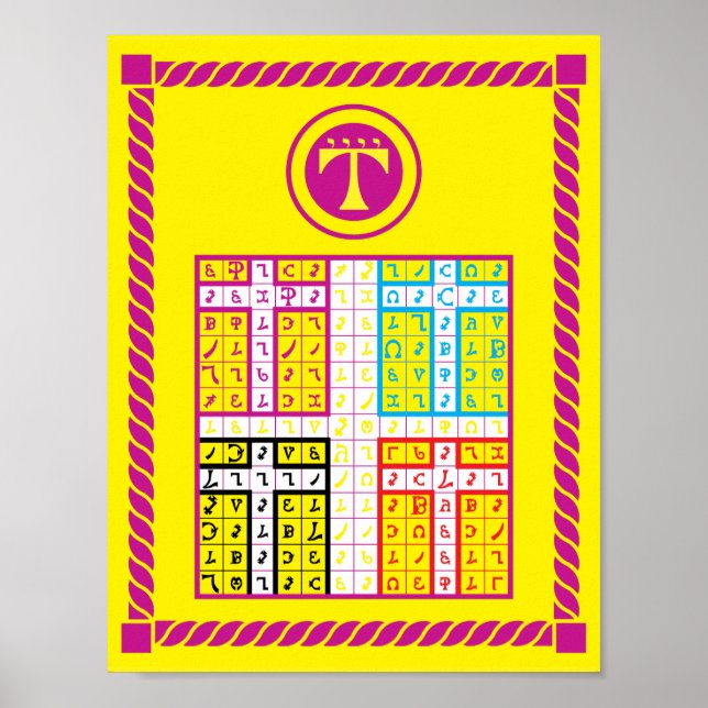 Enochian Luft Elemental Tablet på Canvas Poster (Framsidan)