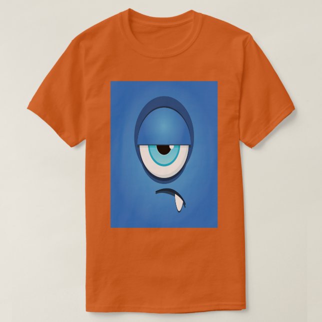 Enögd blå monster söta monster 1 t shirt (Design framsida)