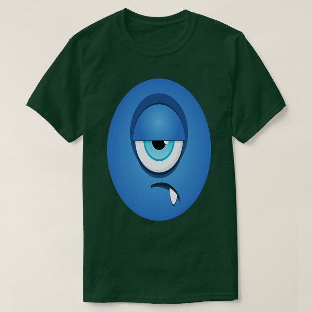 Enögd blå monster söta monster t shirt (Design framsida)