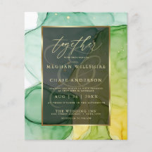 Enorerande Gröntar och guld i flytande Abstrakt Bl