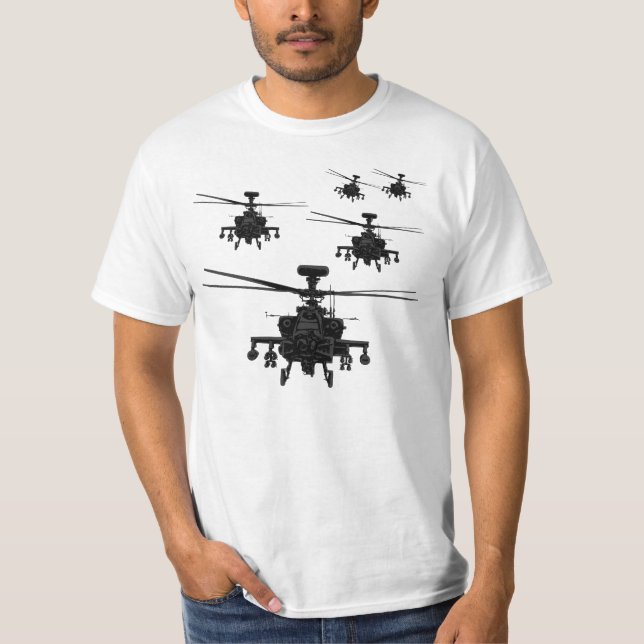 Enorm Apache helikopter Tee (Framsida)