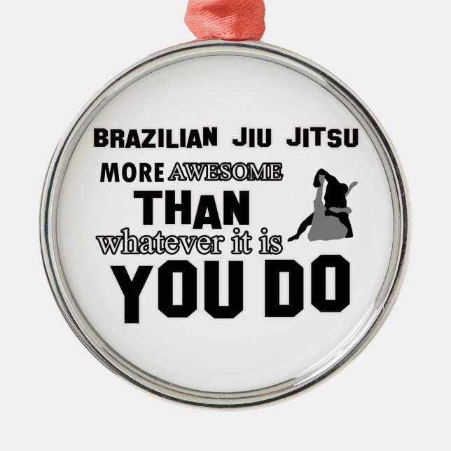 Enorm brasiliansk jiujitsudesign julgransprydnad metall (Framsidan)