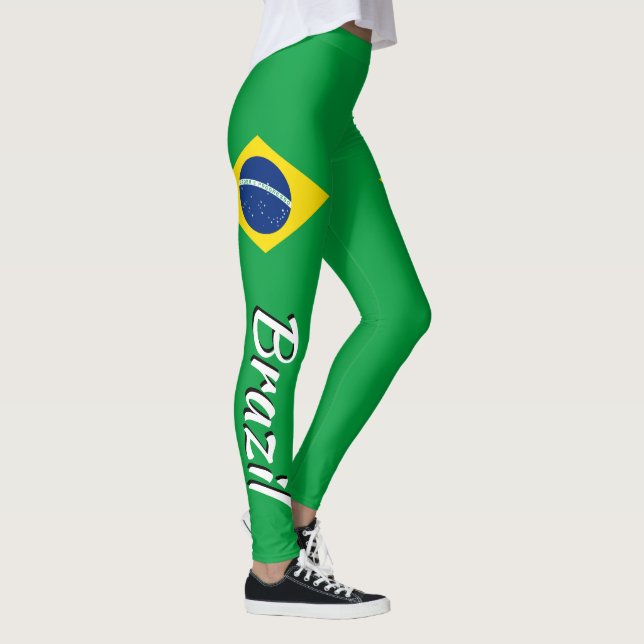 Enorm Brasilien brasiliansk flagga Leggings (Höger)