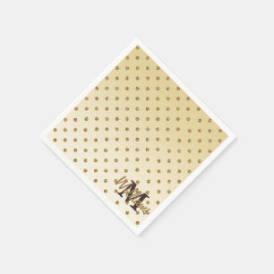 Enorm glänsande polka dots för fauxglitterguld pappersservett