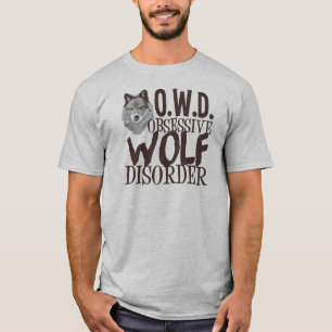 Enorm grå färgvargmanar tee shirt