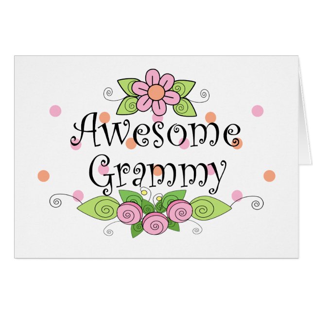 Enorm Grammy T-tröja Hälsningskort (Framsidan Horizontal)