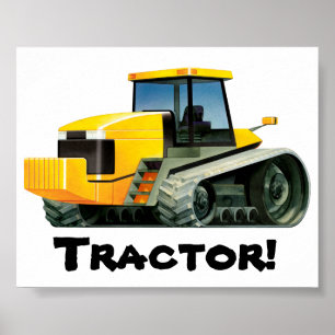 Enorm gul traktor poster