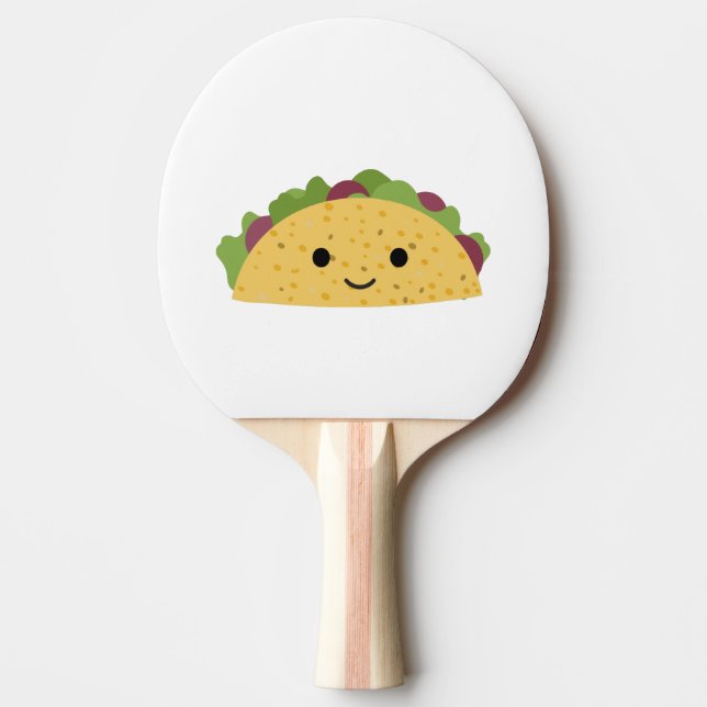 Enorm gullig tecknad Kawaii som ler tacoen Pingisracket (Framsidan)