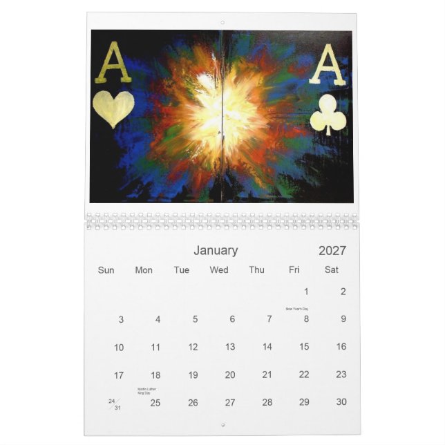 Enorm kalender för pokerkonstdekor 2007 - 2008 (Jan 2027)
