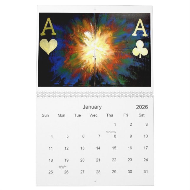 Enorm kalender för pokerkonstdekor 2007 - 2008 (Jan 2026)