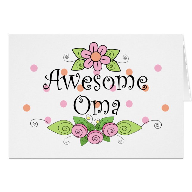 Enorm Oma T-tröja Hälsningskort (Framsidan Horizontal)