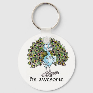Enorm påfågel Keychain Nyckelring