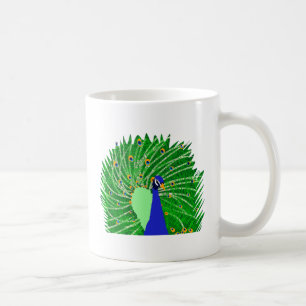 Enorm Peacock-originalkonst av Sophie-åldern 10 år Kaffemugg
