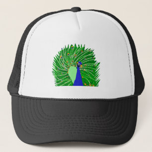 Enorm Peacock-originalkonst av Sophie-åldern 10 år Truckerkeps