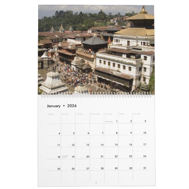 Enorm ställen av världskalendern 2012 kalender (Jan 2026)