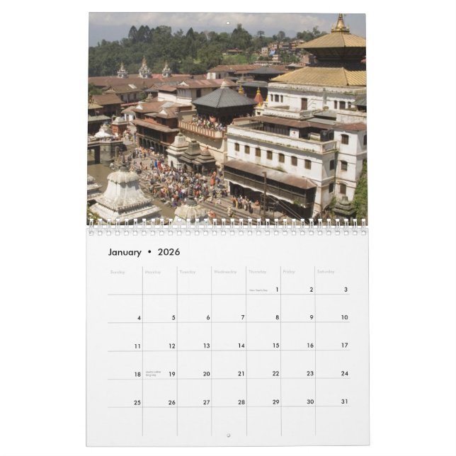 Enorm ställen av världskalendern 2012 kalender (Jan 2026)