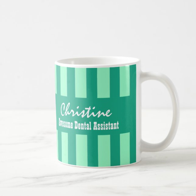 Enorm tand- assistentGRÖNT görar randig V01 Kaffemugg (Höger)