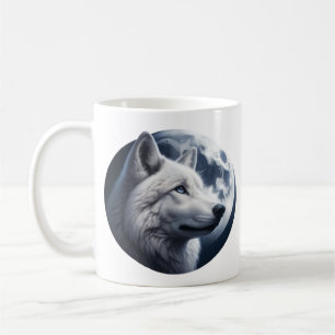 Enorm Varg och måne Kaffemugg