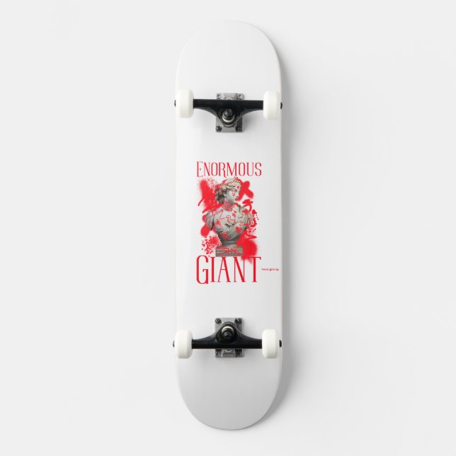 Enorma giant Decks : Aldrig Ge uppåt Mini Skateboard Bräda 18,5 Cm (Framsida)