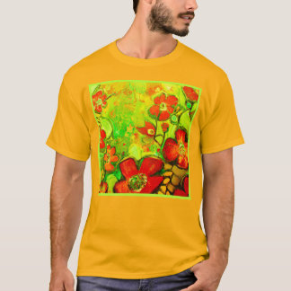 Enorma och färgstarka blommor t shirt