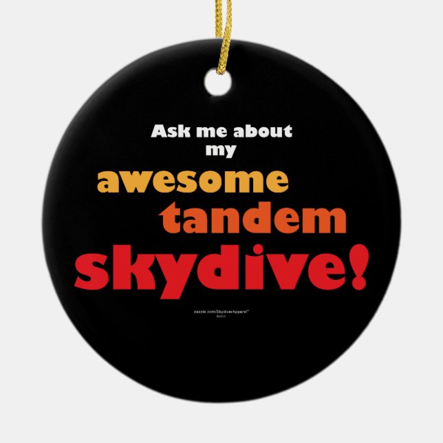 Enorma tandema Skydive Julgransprydnad Keramik (Framsidan)