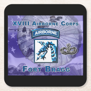 Enorma XVIII Airborne Corps Underlägg Papper Kvadrat