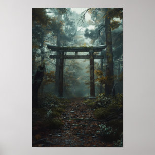 Enormt antikt Torii Grind Poster fast tall